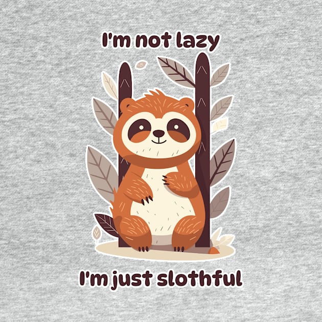 I'm not Lazy, I'm Just Slothful funny sloth lovers print by Space Surfer 